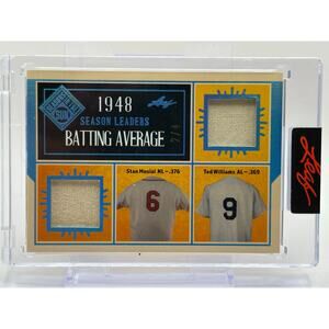 2025 Leaf Seasons In The Sun Stan Musial Ted Williams Dual Relic Patch 2/4 SSP